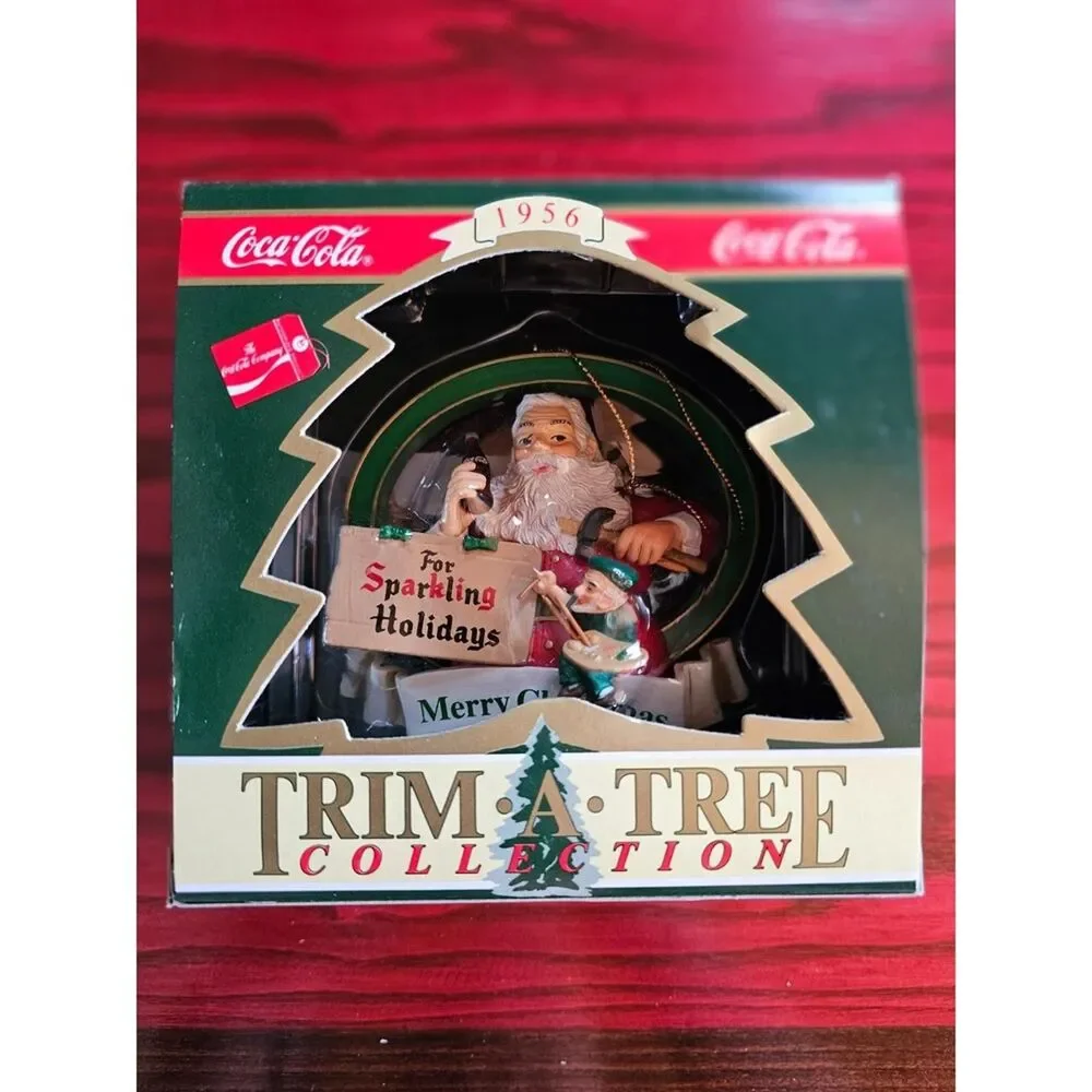 Coca Cola Trim-A-Tree Ornament 1995 Sparkling Holidays Santa NIB